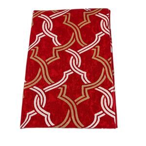 Waverly Cotton Twill Upholstery Fabric Red Gold Geometric 37x54 Remnant